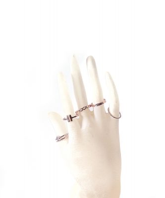 5 Pieces Asssorted Fashionable Ring Set RZ320003 ROSEGOLD